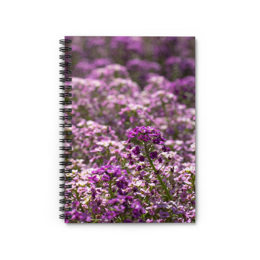 Spiral Purple Alyssum Flower Notebook - Ruled Line