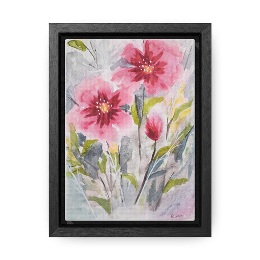 Pink Flower Painting with Frame