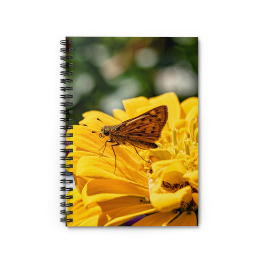 Spiral Butterfly Flower Notebook - Ruled Line